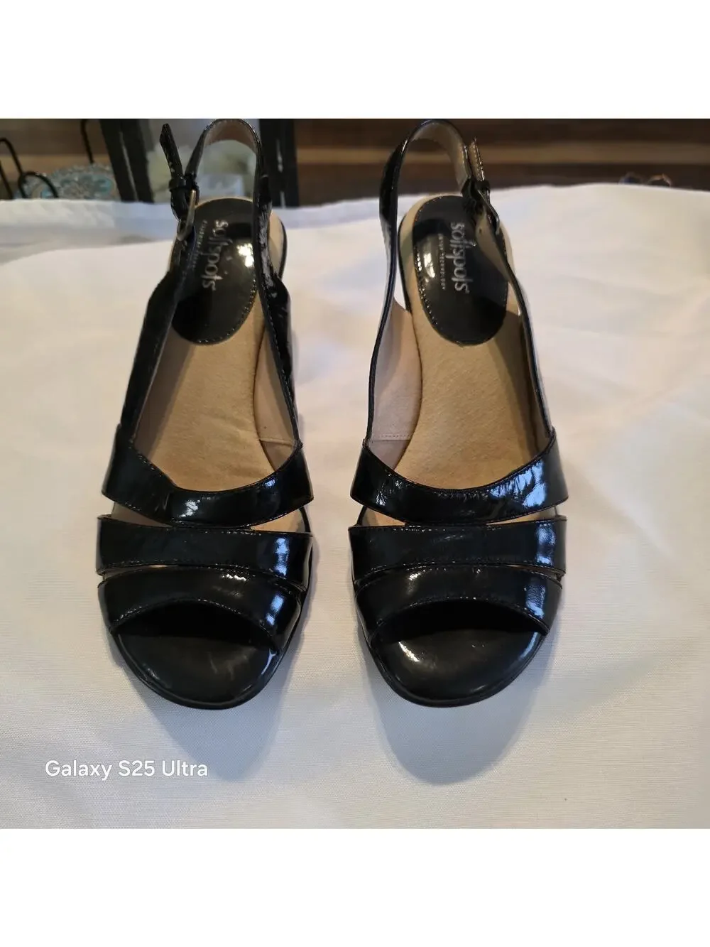 Softspots Black‎ Leather Strappy Sandals 2